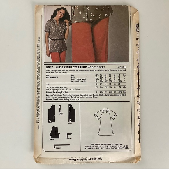 Simplicity 9057 Sewing Pattern - Picture 2 of 2